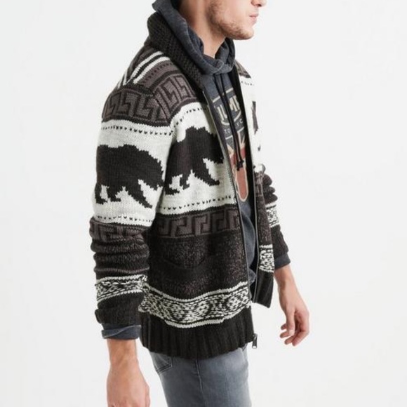 Nwt Lucky Brand Mens Bear Cardigan 